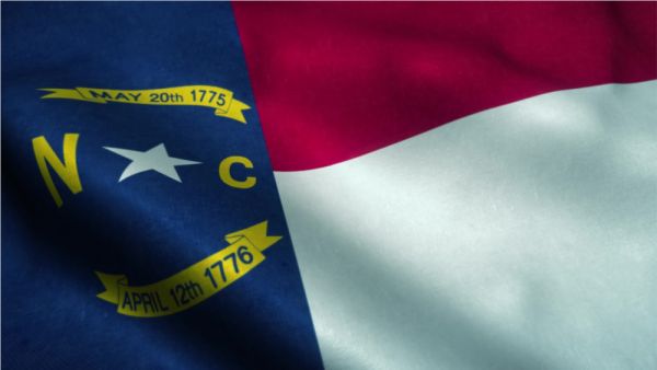North Carolina Flag Waves in the Breeze