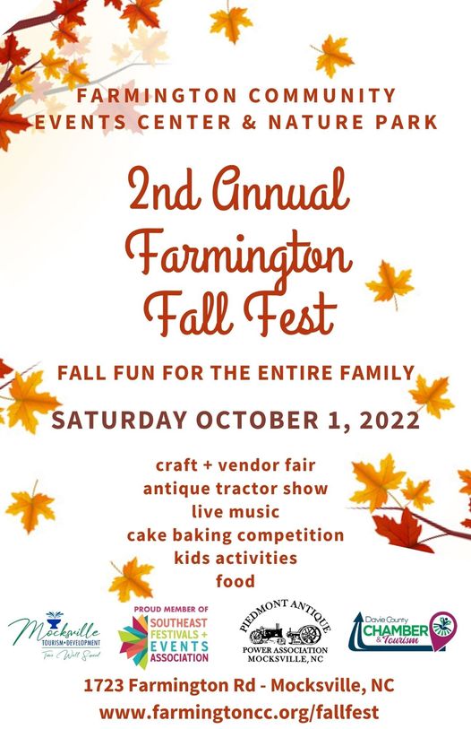 poster for Farmington North Caroline Fall Festival in October 2022
