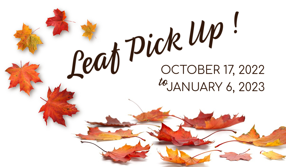 Mocksville Leaf Pick up Announcment for October 17, 2022 to January 6 2023.