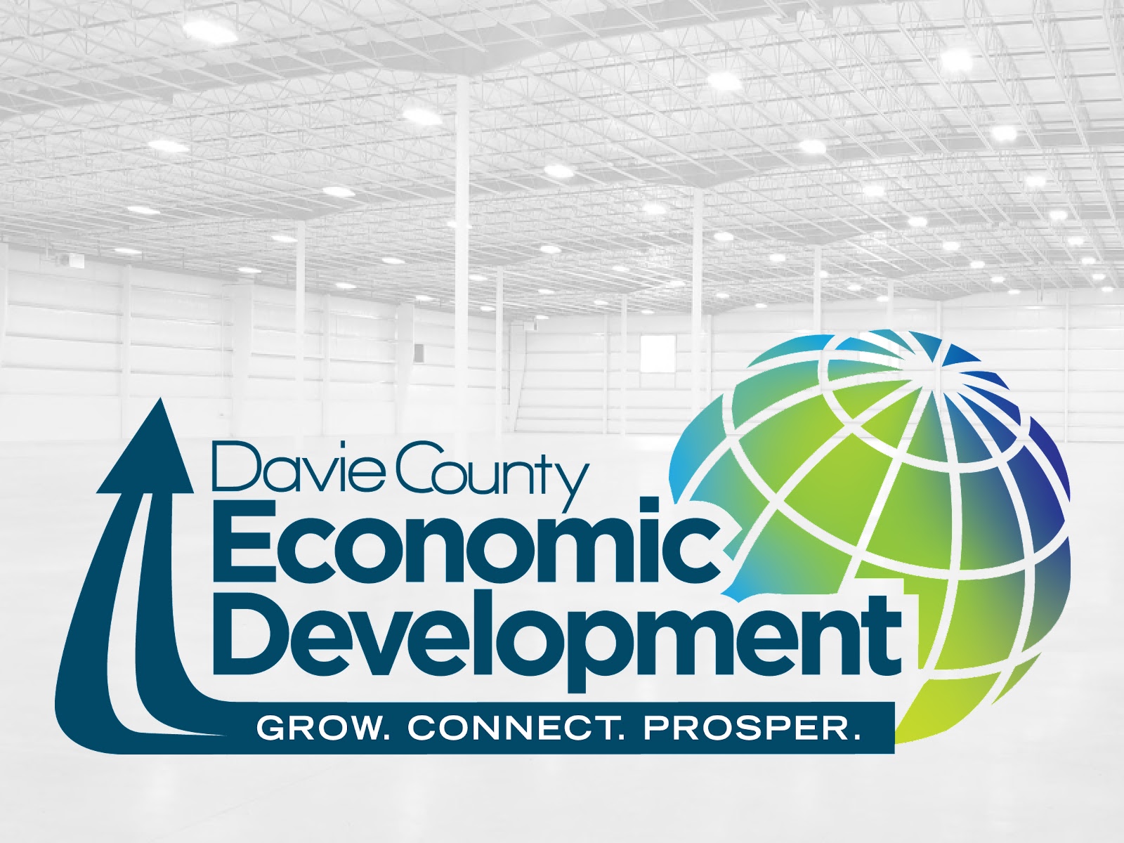 Spec building in the town of Mocksville with the Davie County Economic Development Logo. 